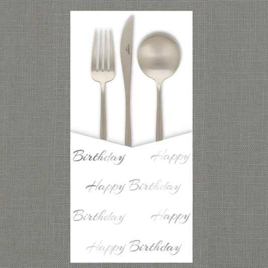 Foil Happy Birthday- Cutlery Pouch