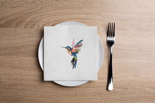 Color Splash Hummingbird Cocktail Napkin