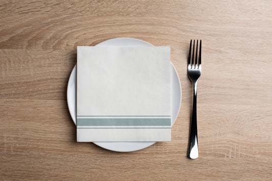 Elegant Stripe Egg Blue Cocktail Napkin