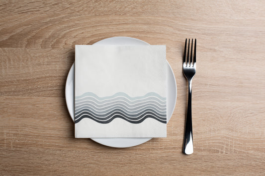 Ombre Wave Blue Cocktail Napkin