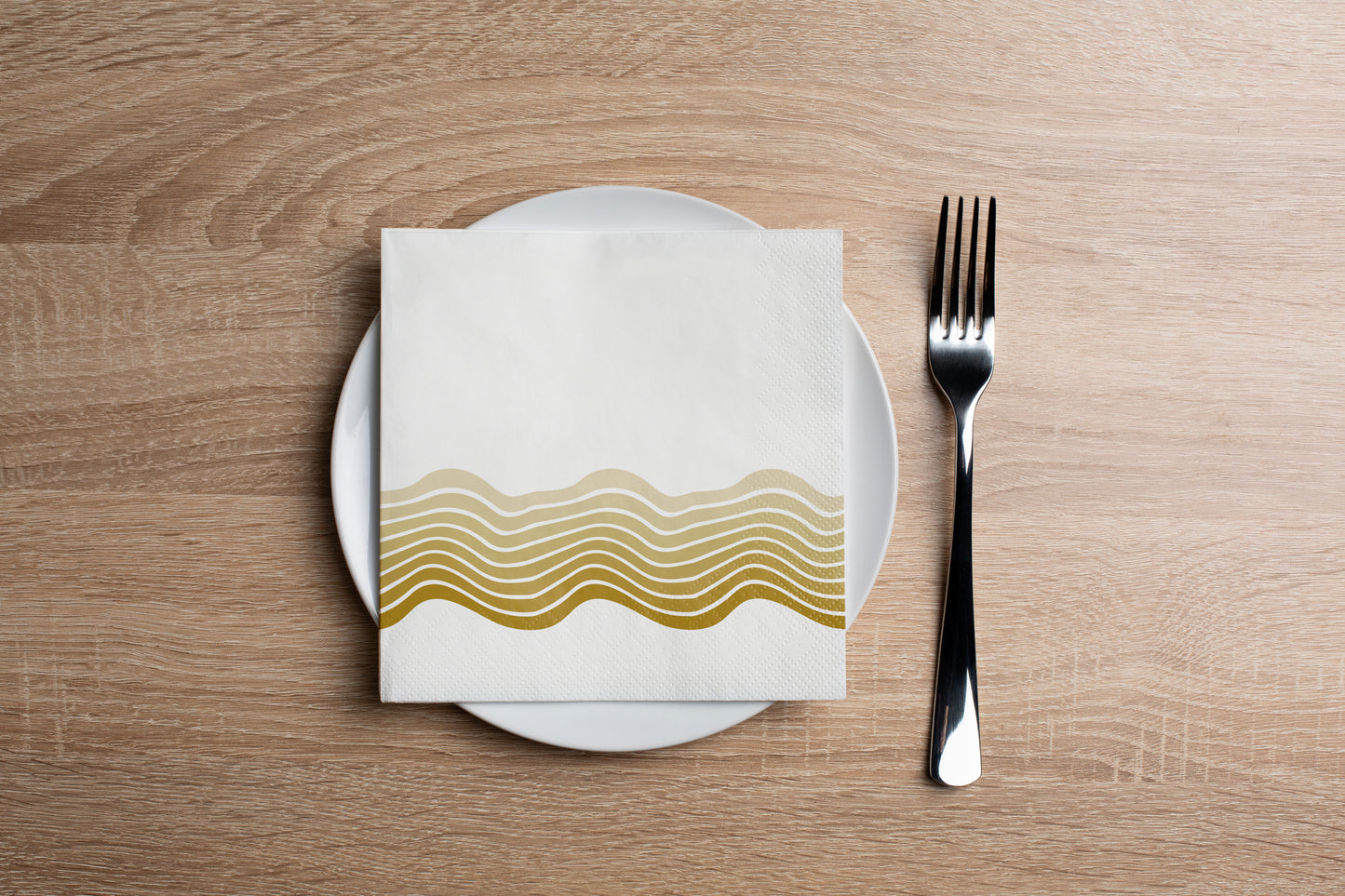 Ombre Wave Gold Cocktail Napkin