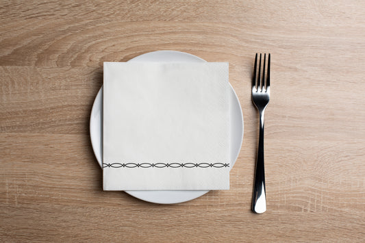 Simple Barb Black Cocktail Napkin