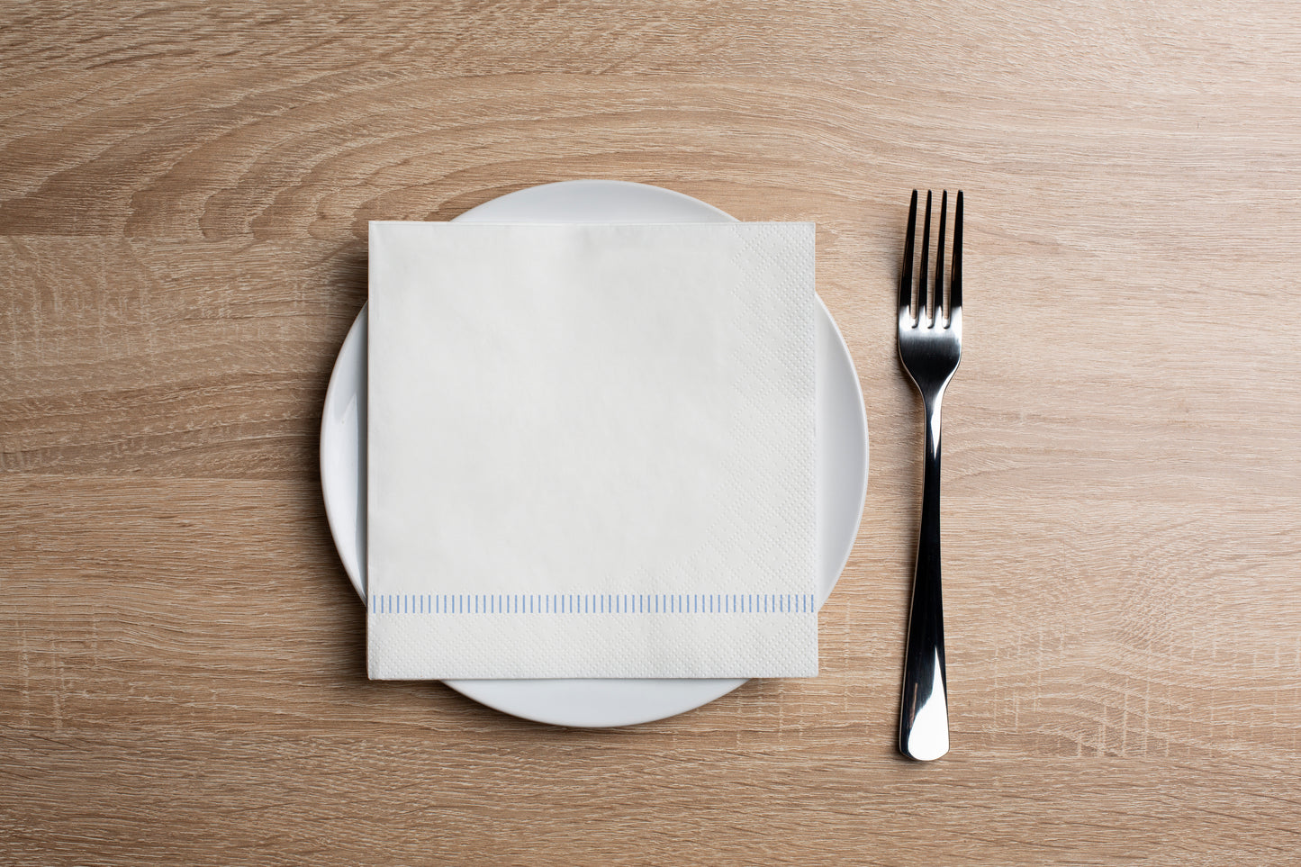 Simple Stripe French Blue Cocktail Napkin