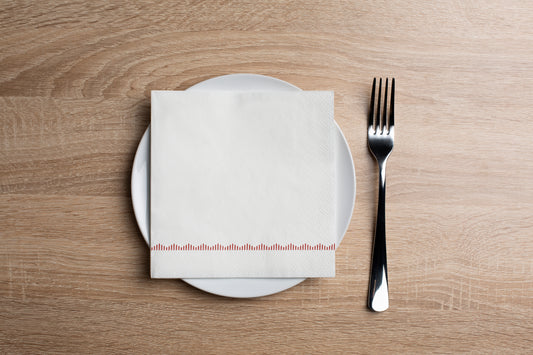 Simple Zig Zag Red Cocktail Napkin