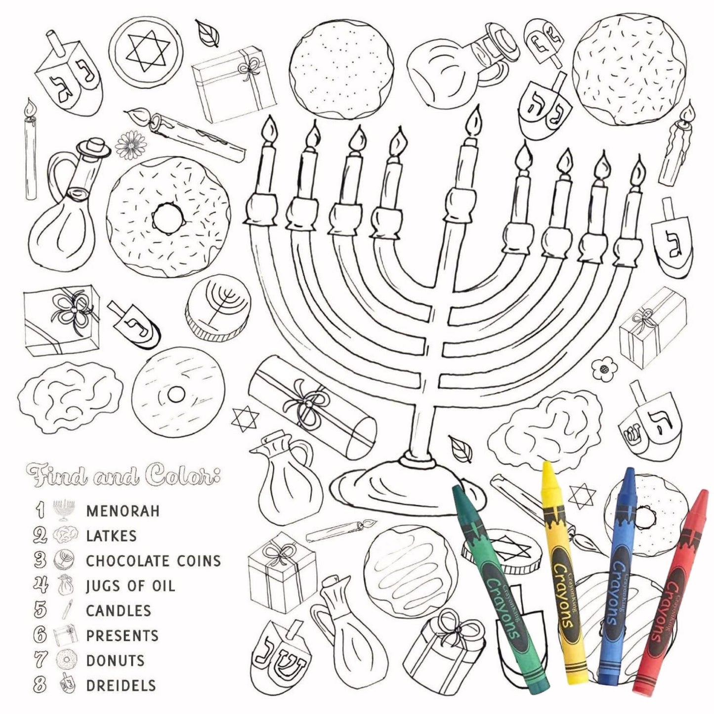 Color me Chanukah Charger - (SQUARE)