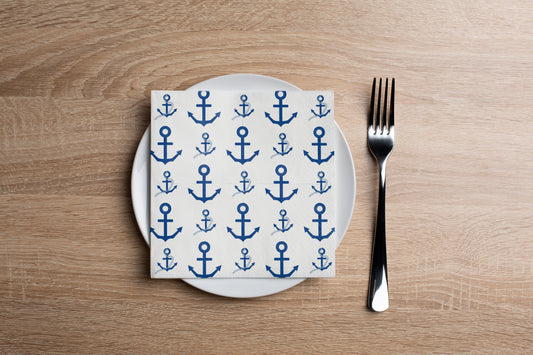 Navy Anchor Cocktail Napkin