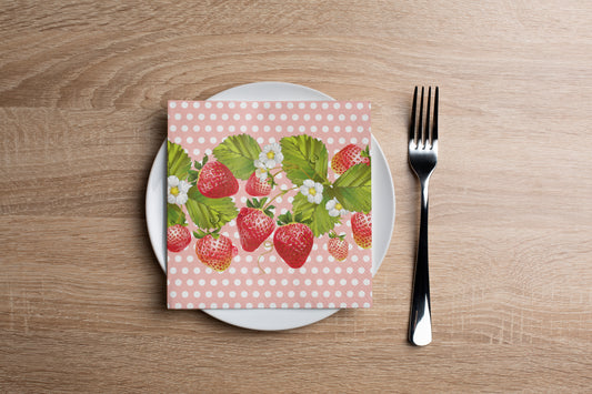 Strawberry Cocktail Napkin