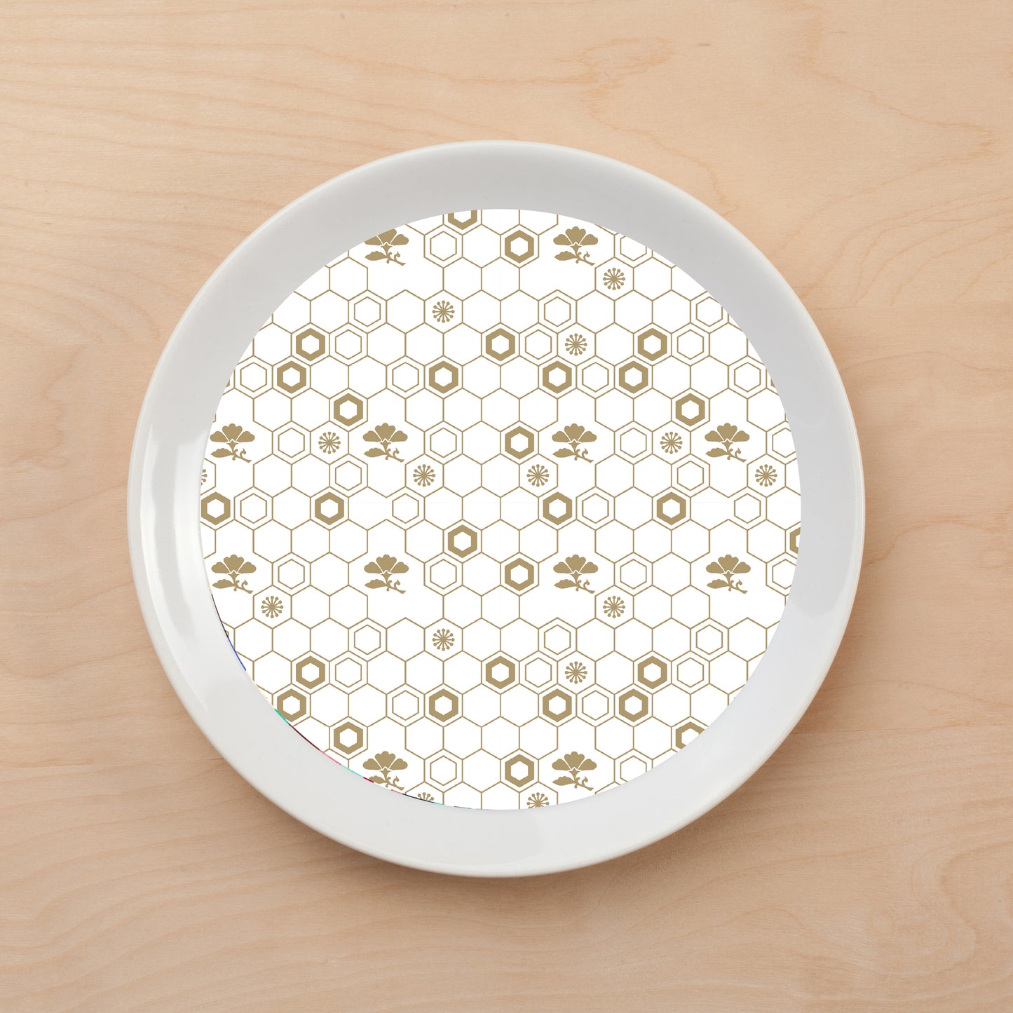 Honeycomb Floral Plate Accent