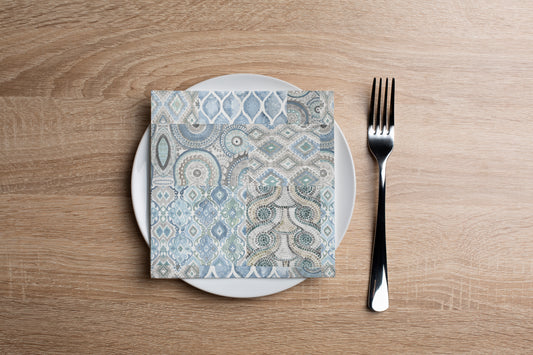 Blue Mosaic Cocktail Napkin