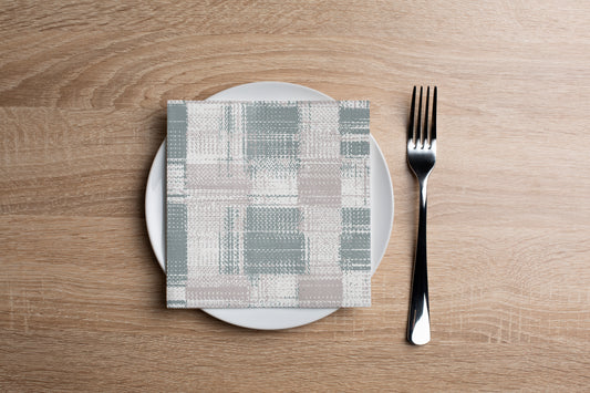 Distressed Squares Cocktail Napkin