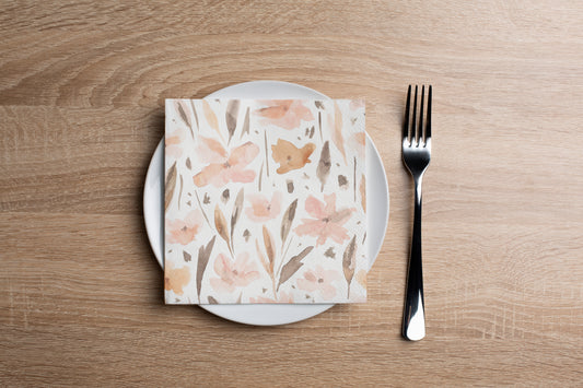 Neutral Watercolor Cocktail Napkin