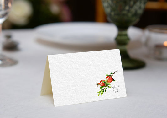 Pomegranate Watercolor (English) Place Card