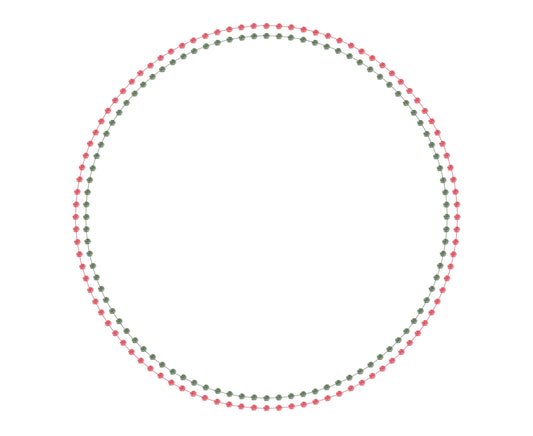 Pearls Red Green (Die Cut) Charger (Circle)