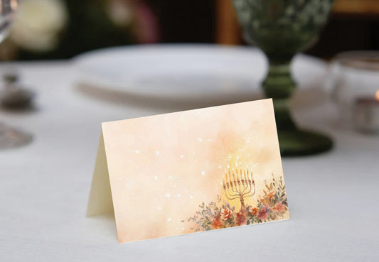 Delicate Menorah Place Cards