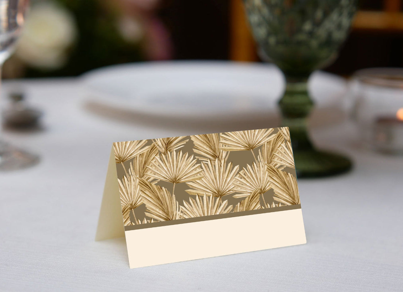 Tan Fans Place Cards