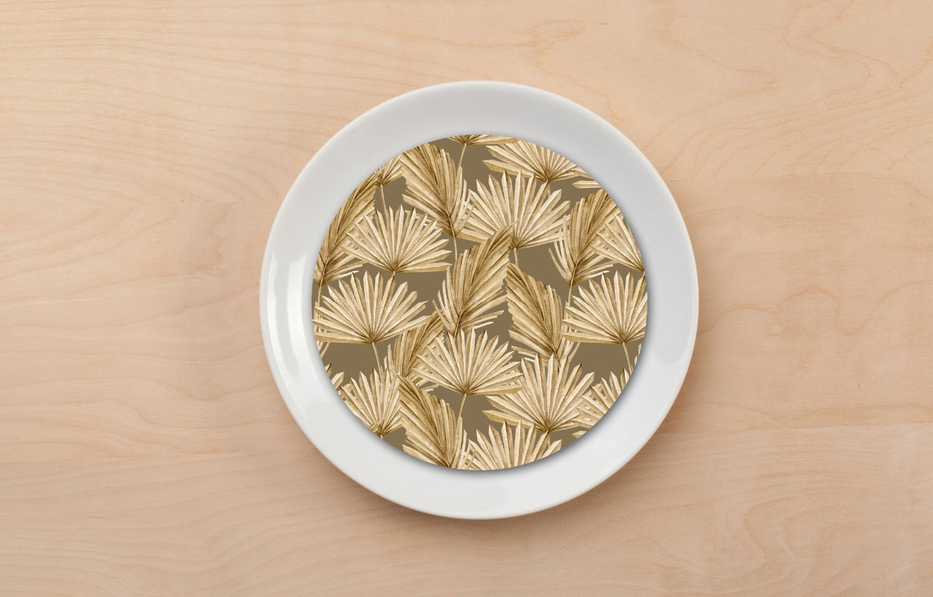 Tan Fans Plate Accent