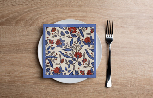Lotus Paisley Cocktail Napkin