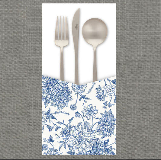 Blue Chrysanthemums Cutlery Pouch