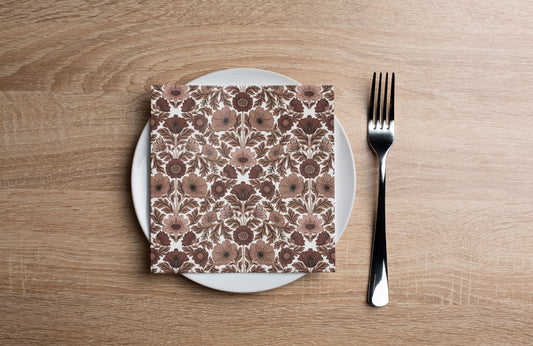 Folk Flowers Cocktail Napkin