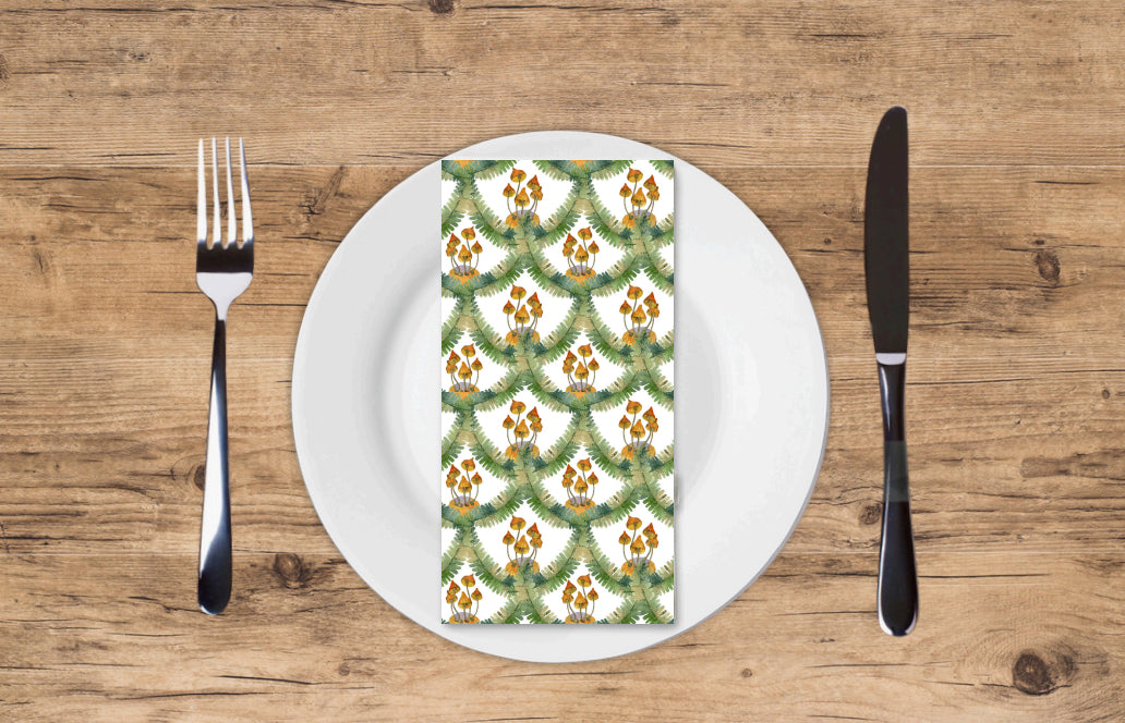 Mushroom Wallpaper - Printed Guest Towel