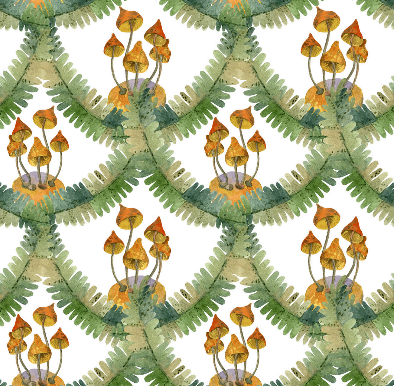 Mushroom Wallpaper Cocktail Napkin