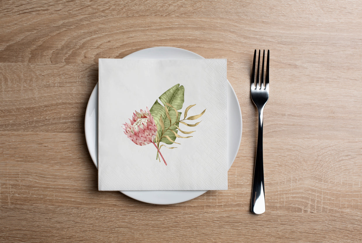 Protea Bouquet Cocktail Napkin