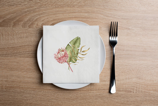 Protea Bouquet Cocktail Napkin