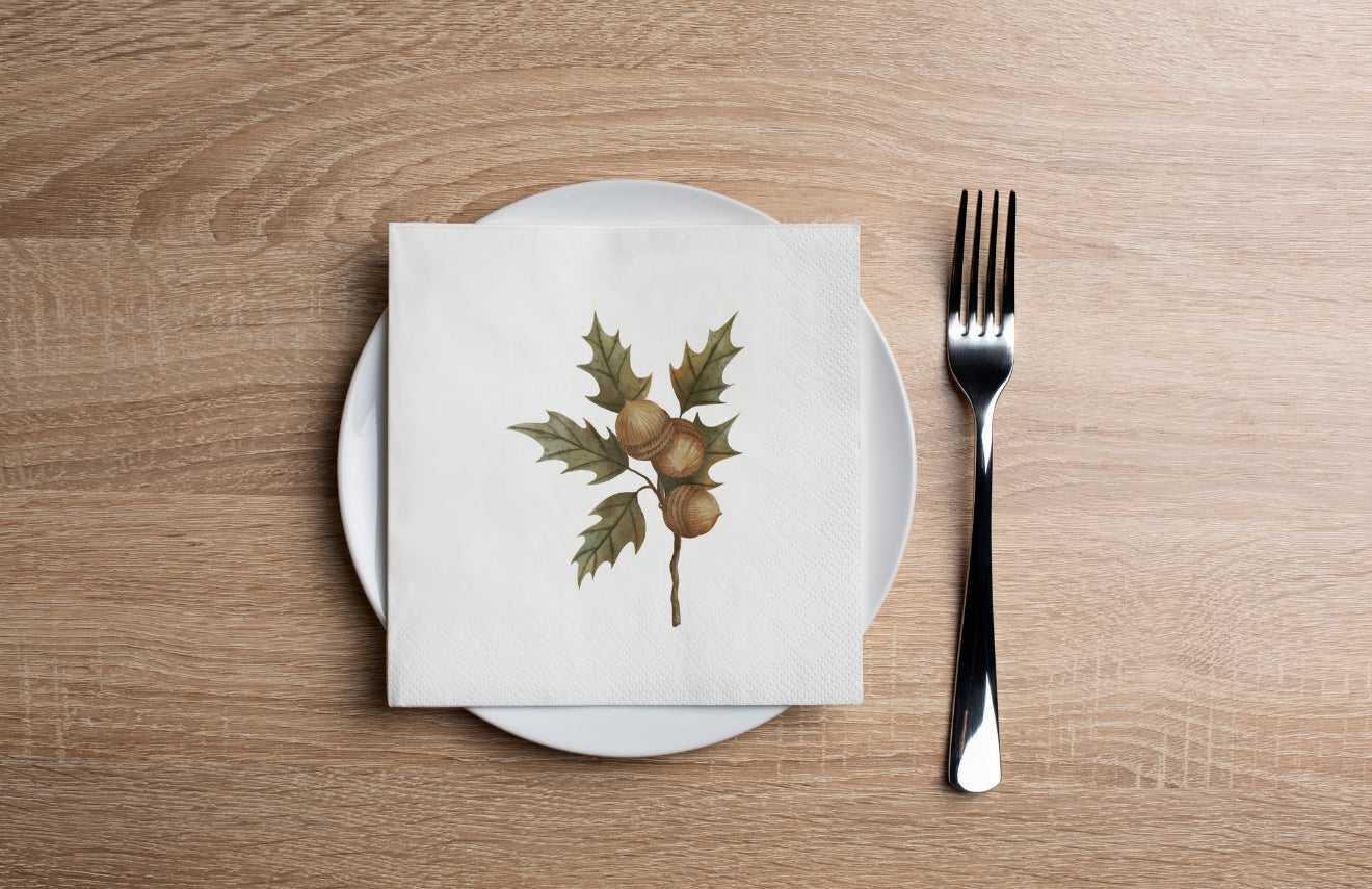 Acorn Cluster Cocktail Napkin