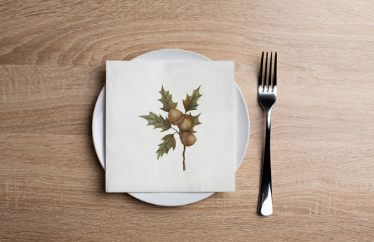 Acorn Cluster Cocktail Napkin