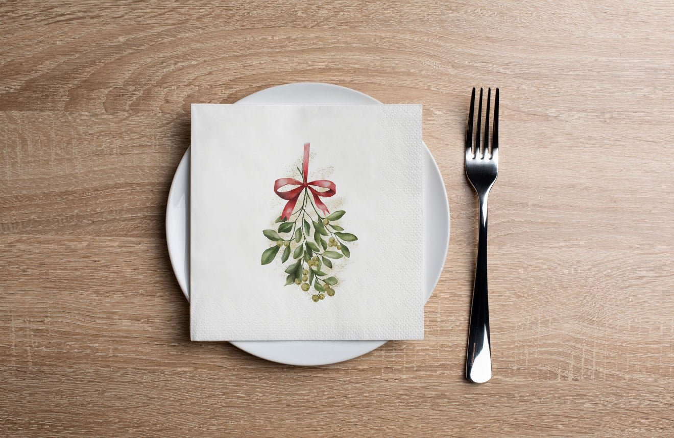 Mistletoe Cocktail Napkin