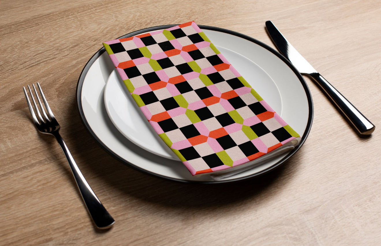 Retro Check - Printed Guest Towel