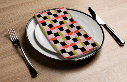 Retro Check - Printed Guest Towel