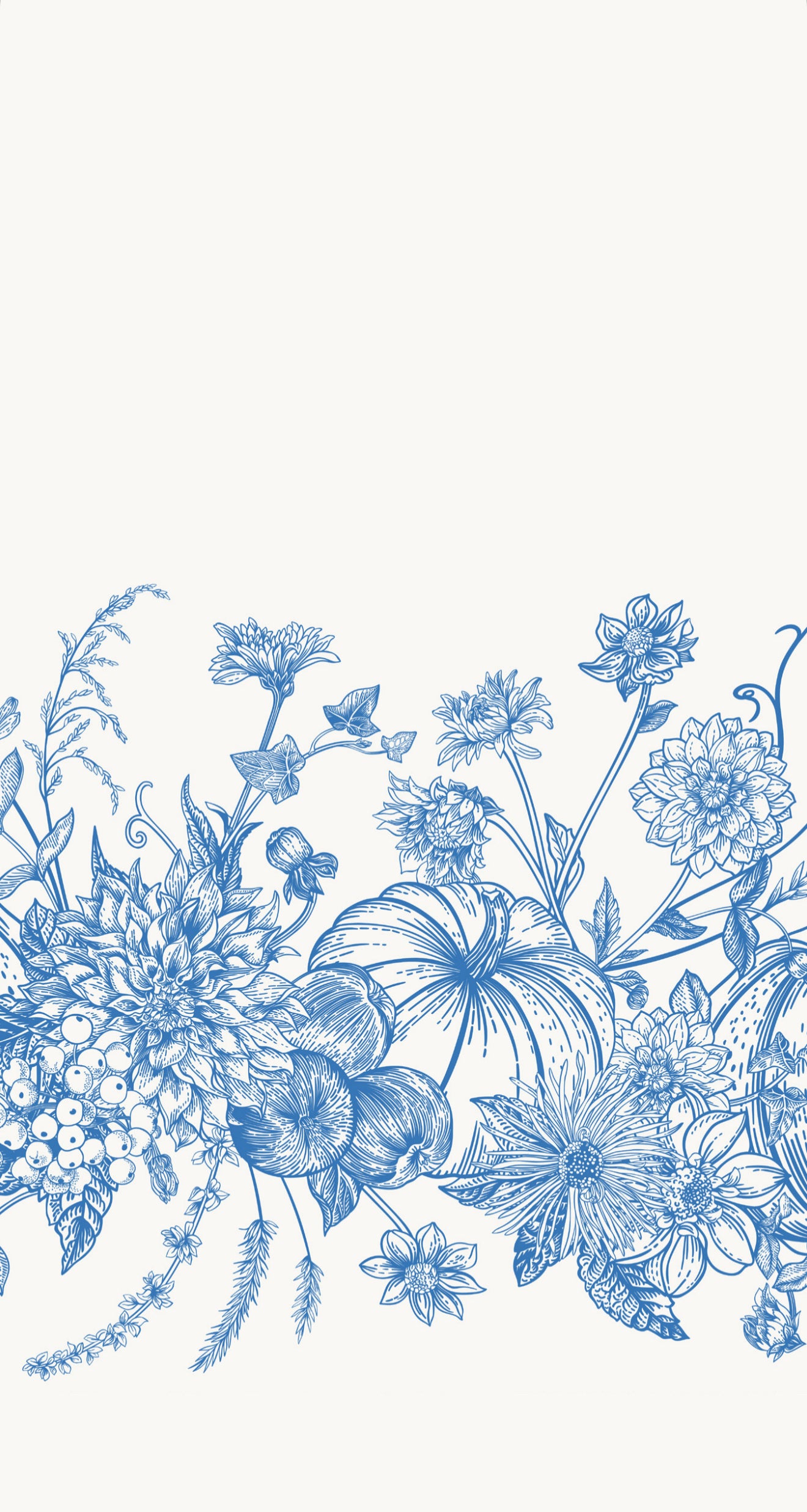 Blue Fall Foliage - Printed Guest Towel