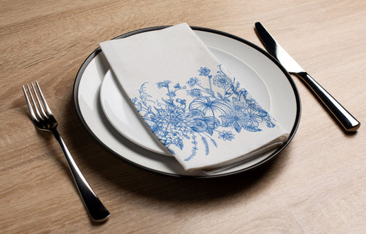 Blue Fall Foliage - Printed Guest Towel