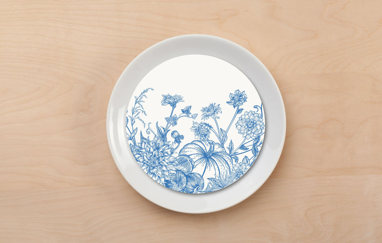 Blue Fall Foliage Plate Accent