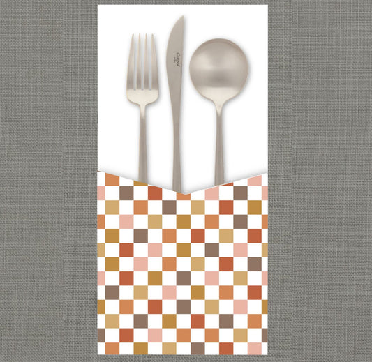 Fall Checkerboard Cutlery Pouch