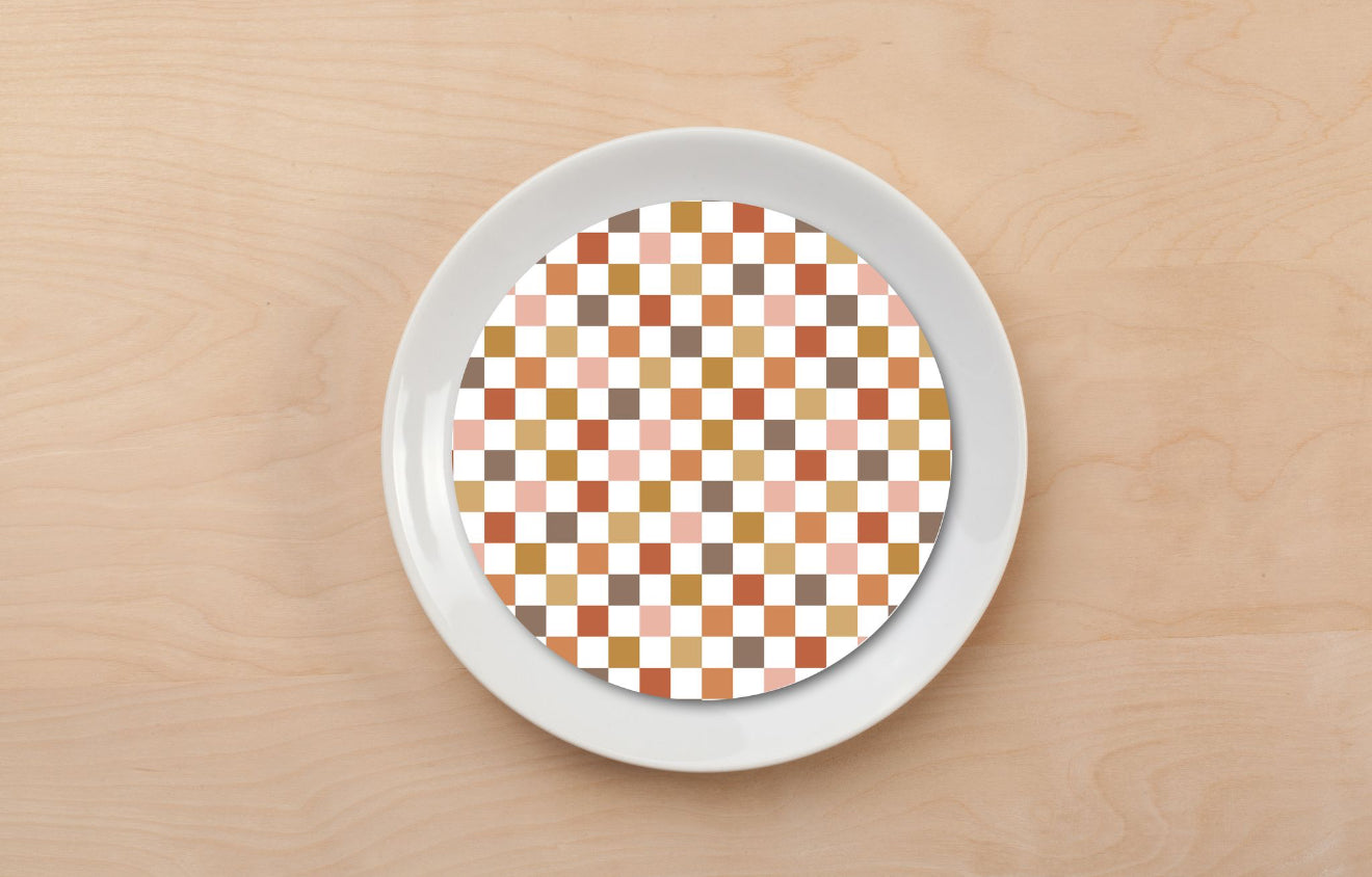 Fall Checkerboard Plate Accent