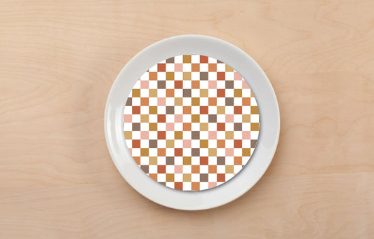 Fall Checkerboard Plate Accent