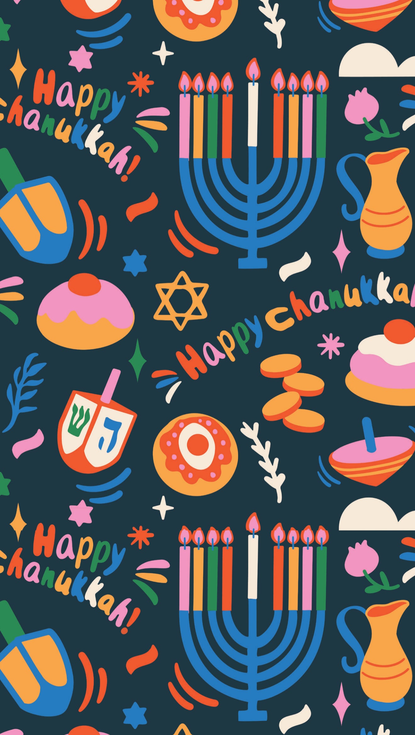 Rainbow Chanukah - Printed Guest Towel