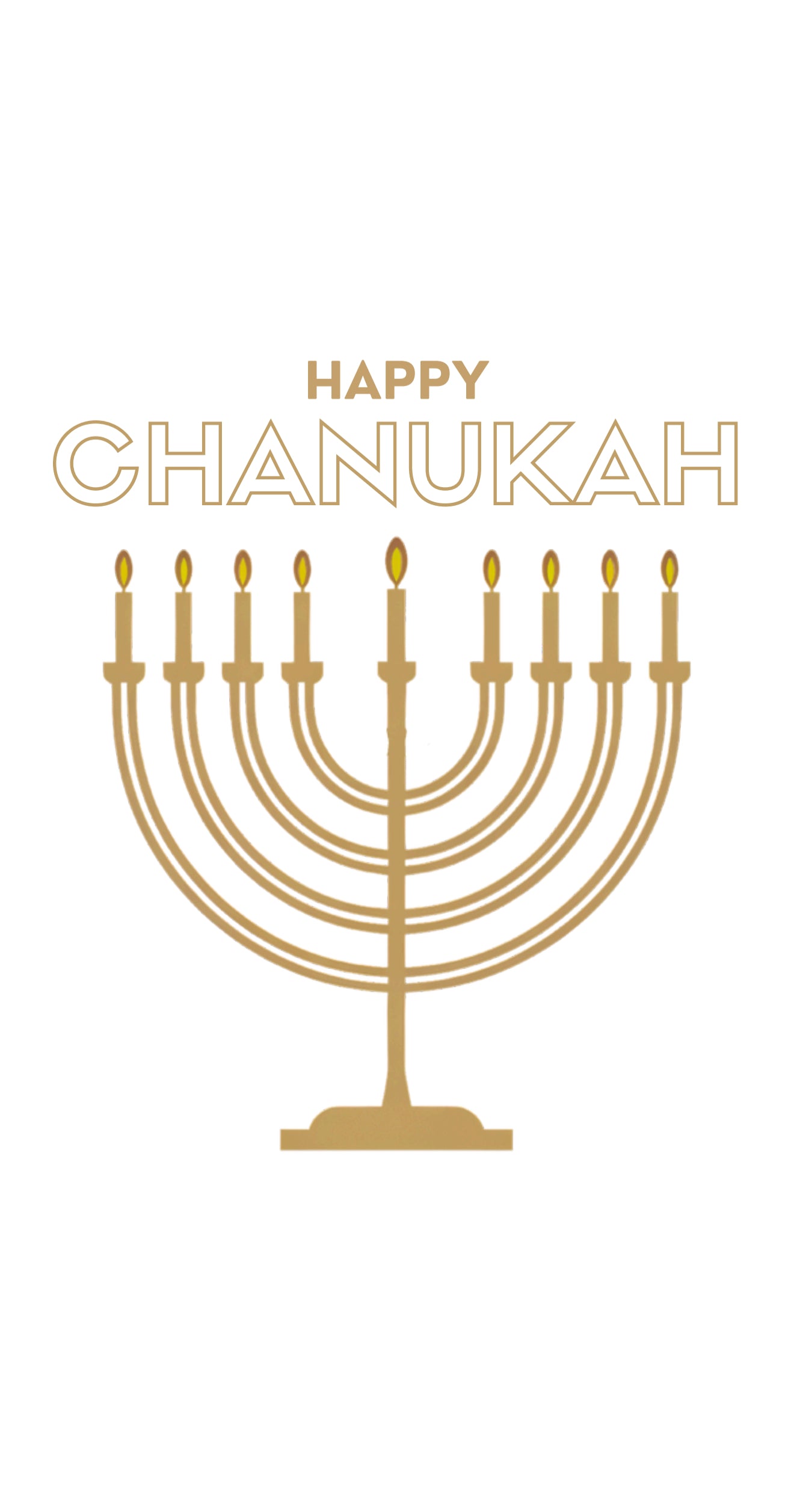 Golden Menorah - Printed Guest Towel