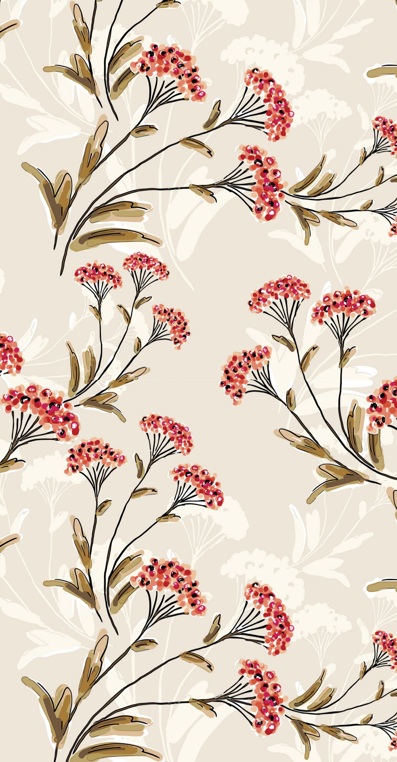 Winter Berry Floral - Printed Guest Towel