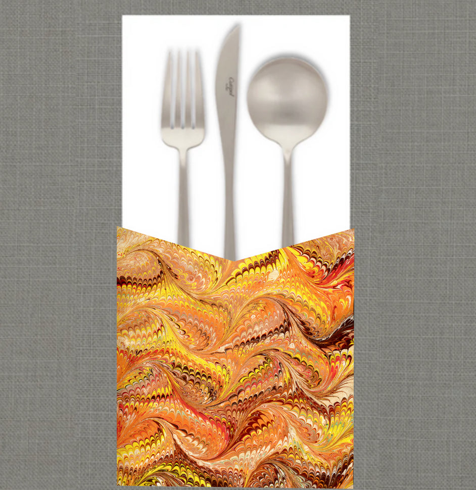Marble Wallpaper - Fire Cutlery Pouch