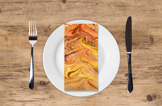 Marble Wallpaper - Fire  - Printed Guest Towel