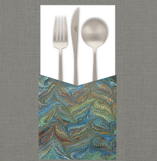 Marble Wallpaper - Water Cutlery Pouch