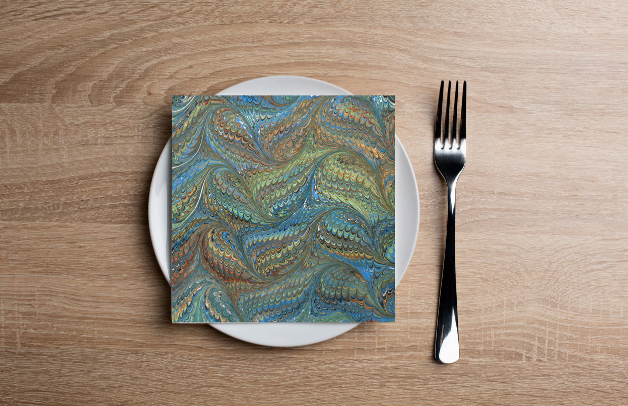 Marble Wallpaper - Water Cocktail Napkin