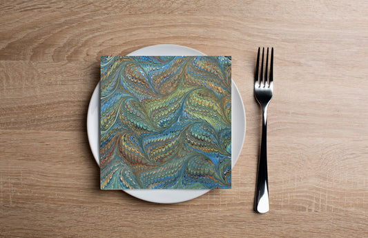 Marble Wallpaper - Water Cocktail Napkin