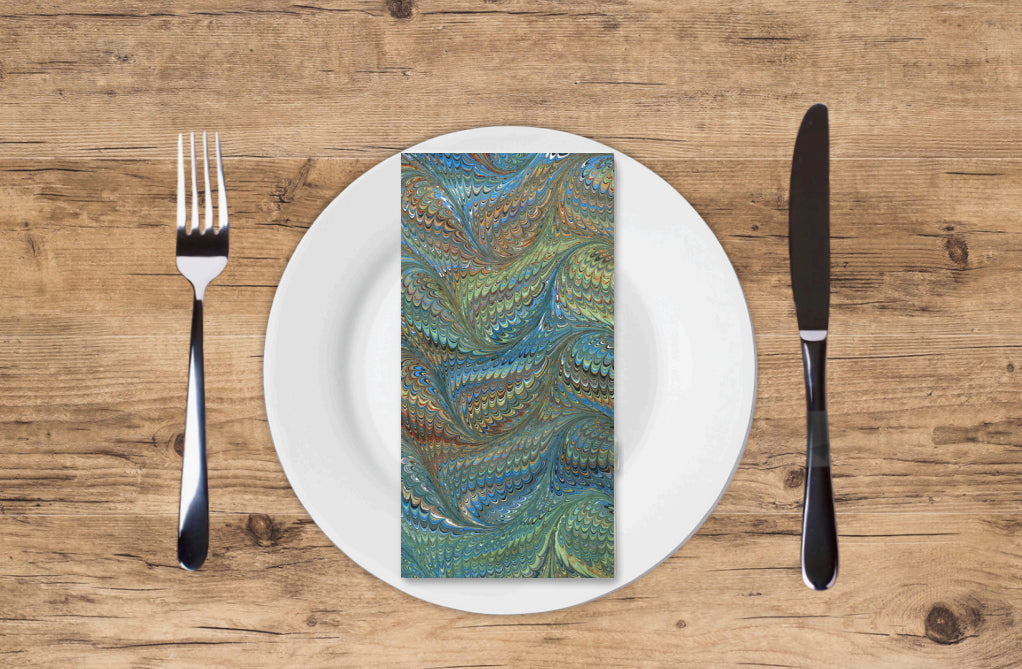 Marble Wallpaper - Water - Printed Guest Towel