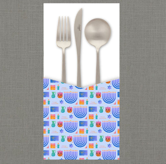 Festive Chanukah Cutlery Pouch