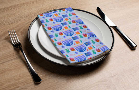 Festive Chanukah - Printed Guest Towel