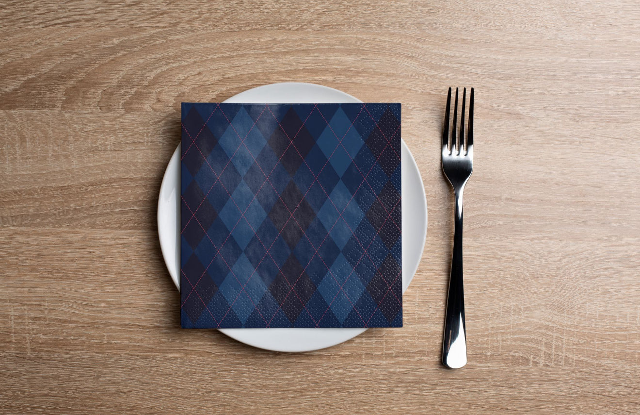 Argyle Cocktail Napkin